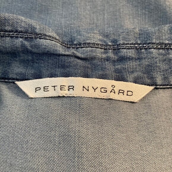 Peter Nygard Dress Button Up Front Covered Placket Shirt Dress SZ L - Picture 7 of 8